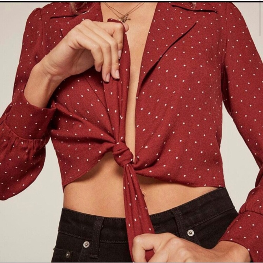 Reformation Dottie top in dita print